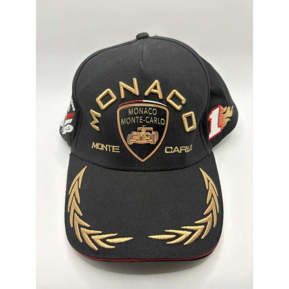Monaco Monte Carlo Grand Prix F1 Racing Hat Black Gold My Cap & Co Strapback